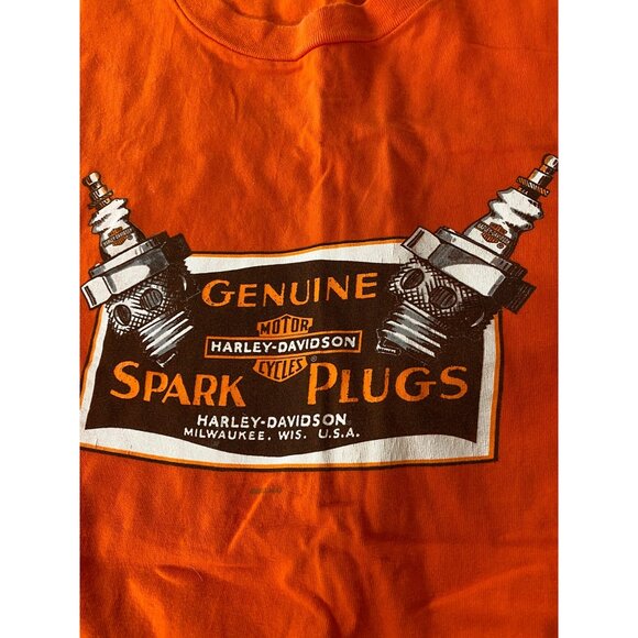 Harley-Davidson Brighton MI Spark Plugs Orange T-Shirt 3X - Picture 4 of 10